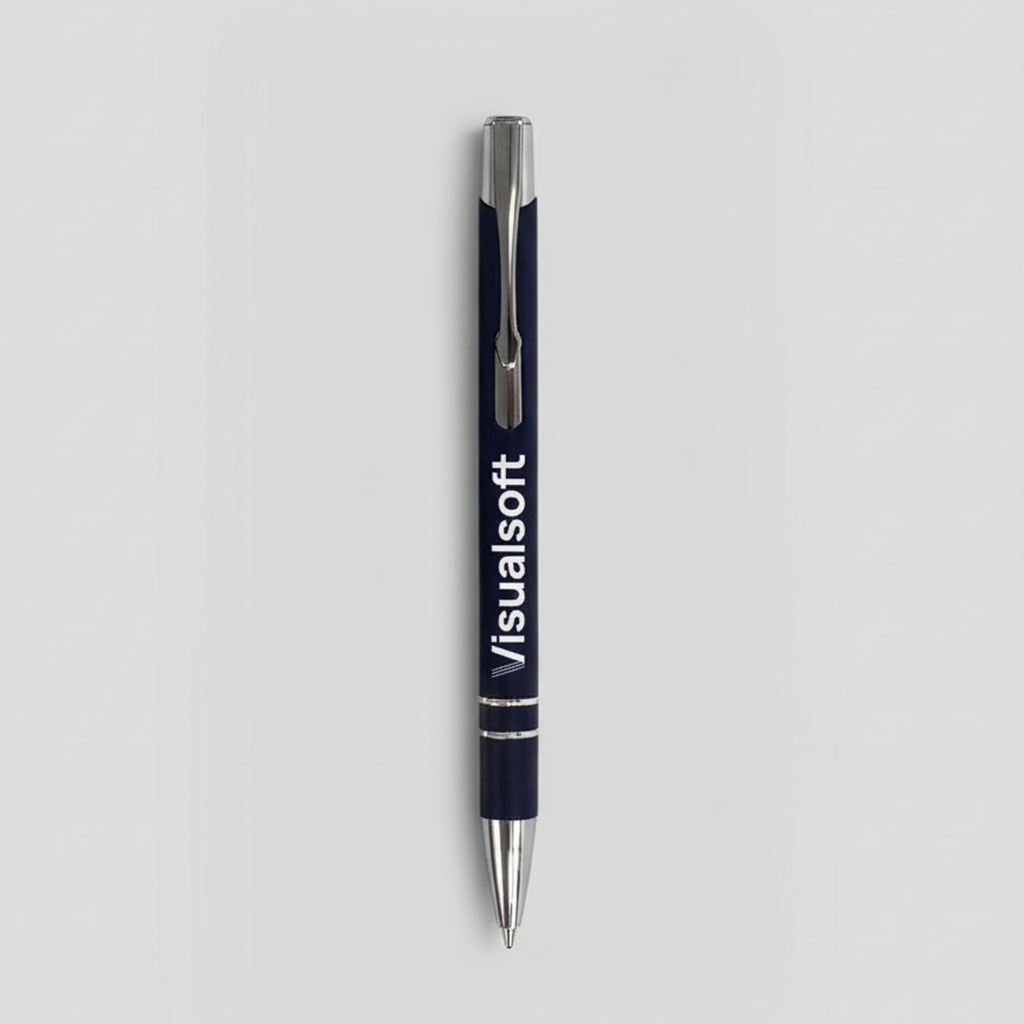 A Visualsoft branded pen.