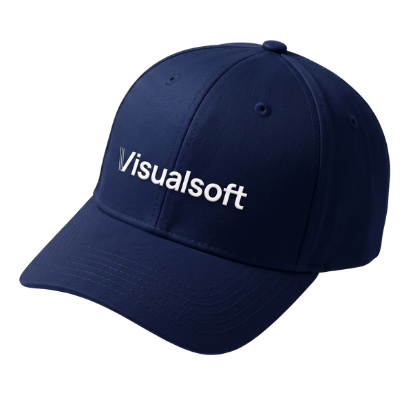 Branded Baseball Cap from Visualsoft Store, navy blue with white Visualsoft logo