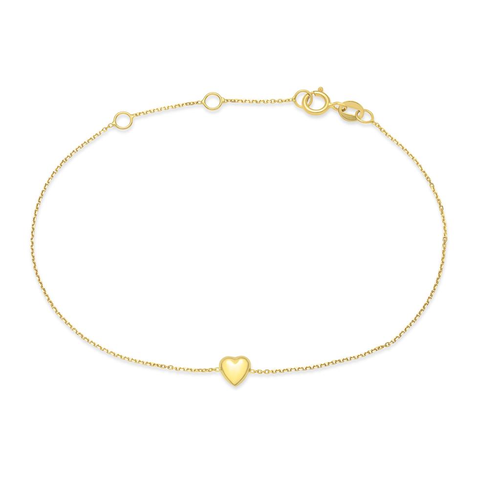18ct Yellow Gold Heart Bracelet