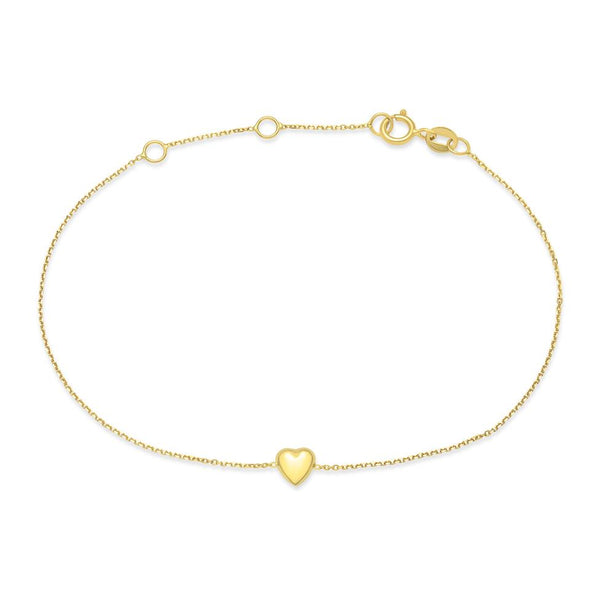 18ct Yellow Gold Heart Bracelet