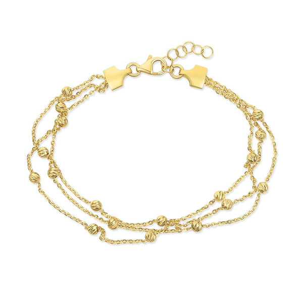 18ct Yellow Gold Three Strand Bracelet