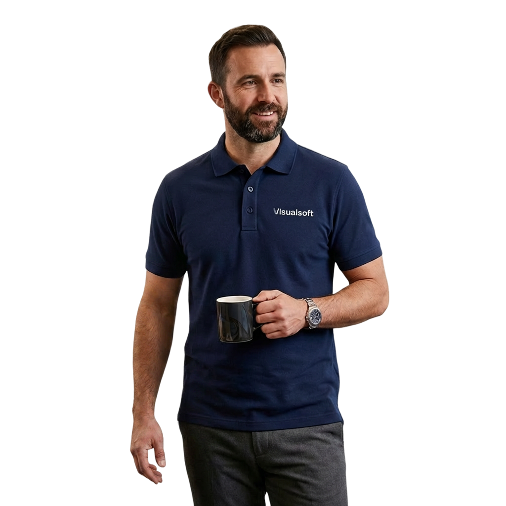 Wearables lifestyle model wearing polo